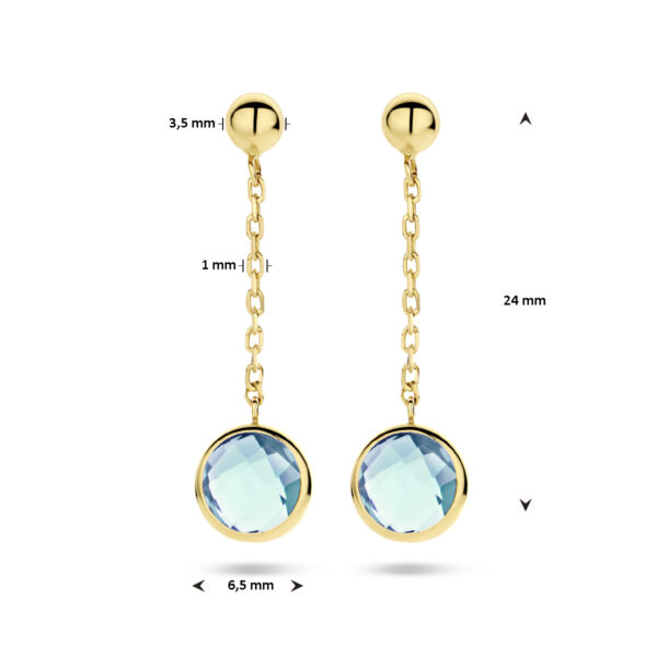 oorhangers topaas 14K geelgoud - Afbeelding 4