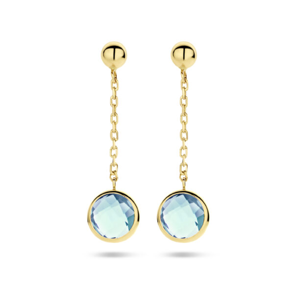 oorhangers topaas 14K geelgoud