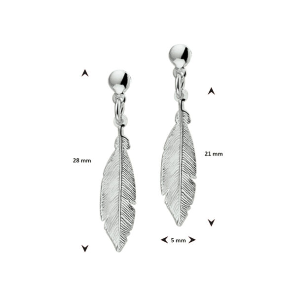 oorhangers veer zilver gerhodineerd - Afbeelding 3