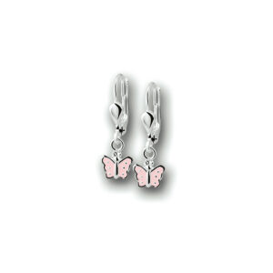 oorhangers vlinder brisur haak zilver wit