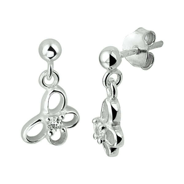 oorhangers vlinder zilver gerhodineerd