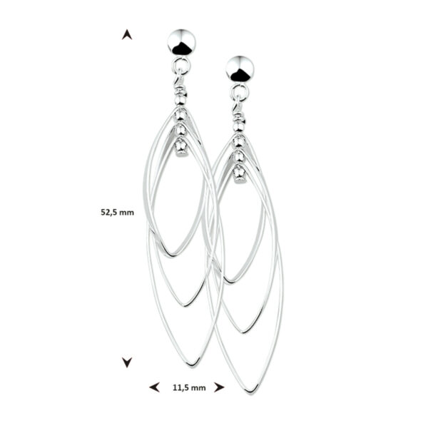 oorhangers zilver wit - Afbeelding 3