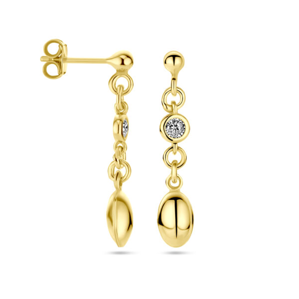oorhangers zirkonia 1 micron zilver verguld (geel) - Afbeelding 3