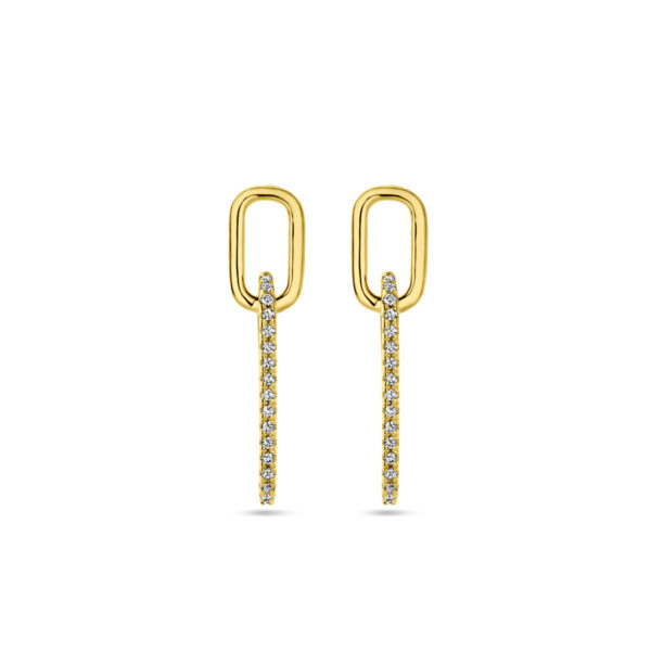 oorhangers zirkonia 1 micron zilver verguld (geel) - Afbeelding 3