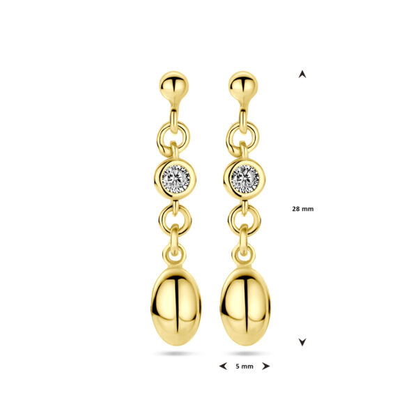 oorhangers zirkonia 1 micron zilver verguld (geel) - Afbeelding 4