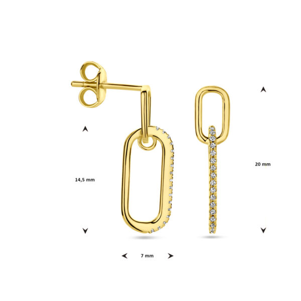 oorhangers zirkonia 1 micron zilver verguld (geel) - Afbeelding 4
