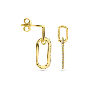 oorhangers zirkonia 1 micron zilver verguld (geel)