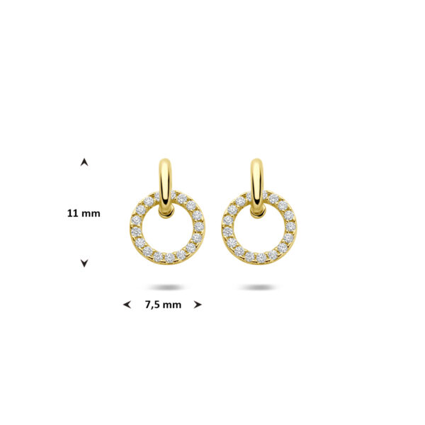 oorhangers zirkonia 11 mm 14K geelgoud - Afbeelding 4