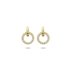 oorhangers zirkonia 11 mm 14K geelgoud