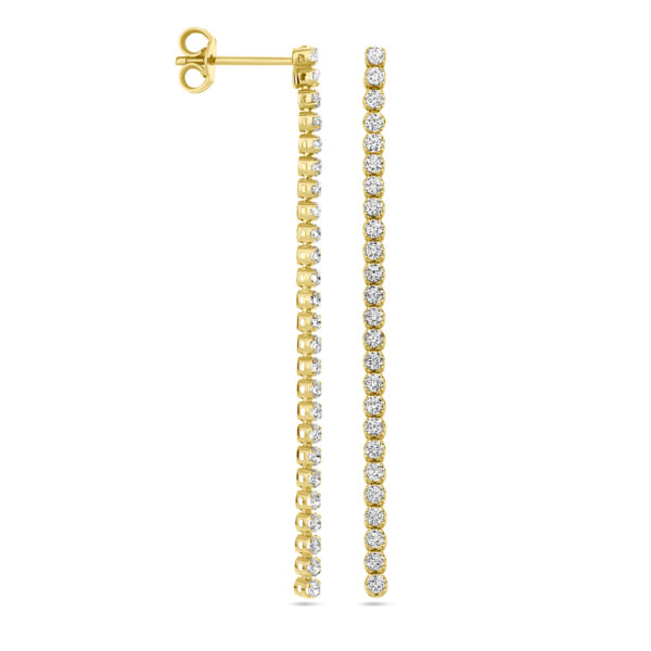 oorhangers zirkonia 14K geelgoud - Afbeelding 3