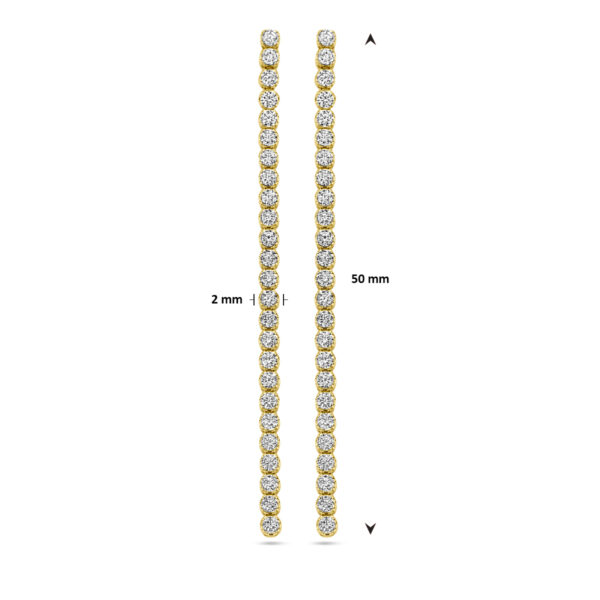 oorhangers zirkonia 14K geelgoud - Afbeelding 4