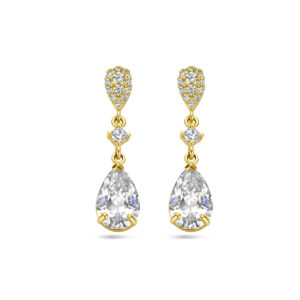 oorhangers zirkonia 14K geelgoud