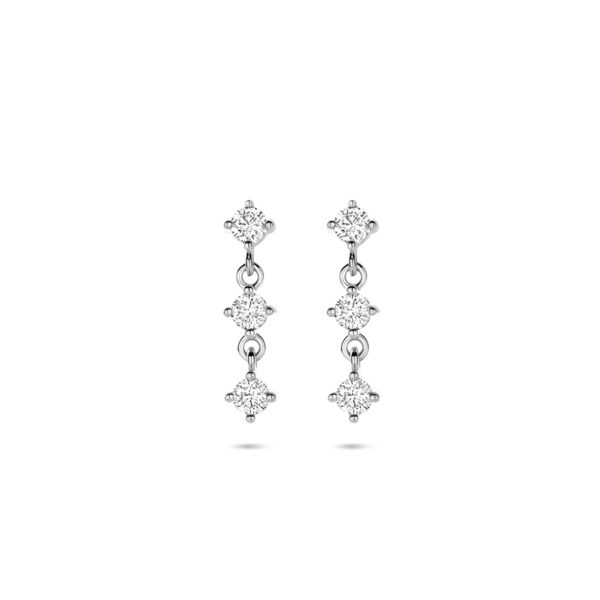 oorhangers zirkonia 16 mm zilver gerhodineerd