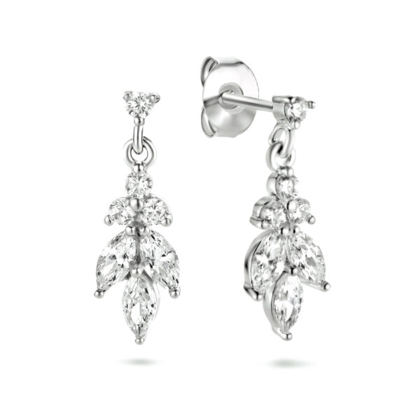 oorhangers zirkonia 18 mm zilver gerhodineerd - Afbeelding 3