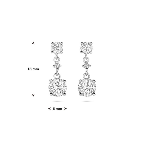 oorhangers zirkonia 18 mm zilver gerhodineerd - Afbeelding 4