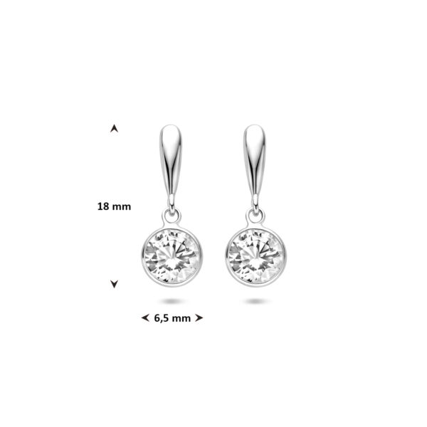 oorhangers zirkonia 18 mm zilver gerhodineerd - Afbeelding 4