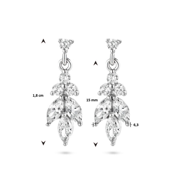 oorhangers zirkonia 18 mm zilver gerhodineerd - Afbeelding 4