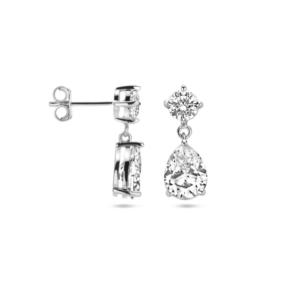 oorhangers zirkonia 20 mm zilver gerhodineerd - Afbeelding 3