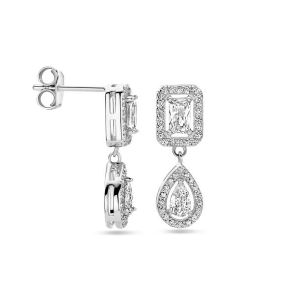 oorhangers zirkonia 20 mm zilver gerhodineerd - Afbeelding 3