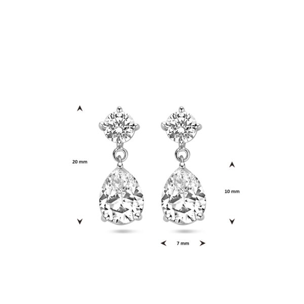 oorhangers zirkonia 20 mm zilver gerhodineerd - Afbeelding 4
