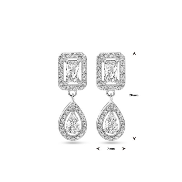 oorhangers zirkonia 20 mm zilver gerhodineerd - Afbeelding 4
