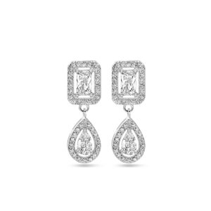 oorhangers zirkonia 20 mm zilver gerhodineerd