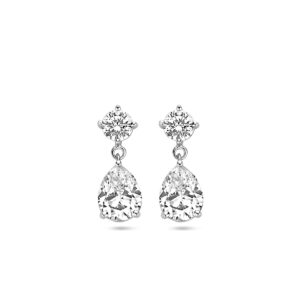 oorhangers zirkonia 20 mm zilver gerhodineerd