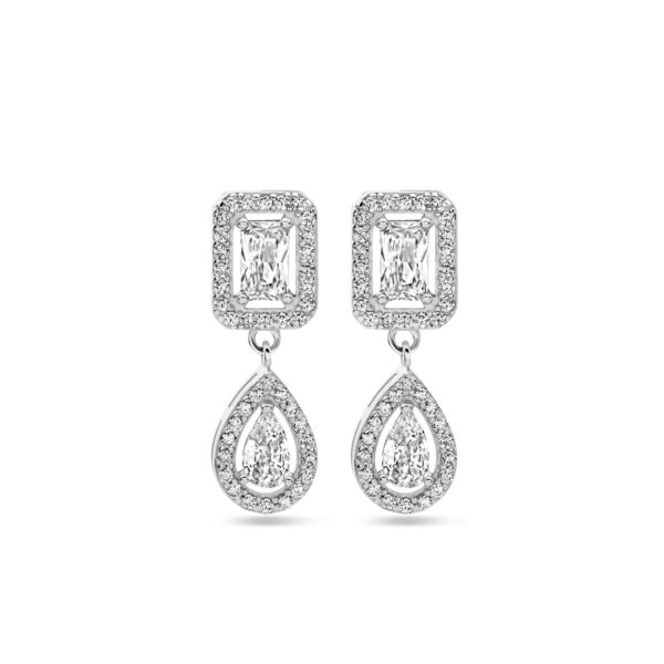oorhangers zirkonia 20 mm zilver gerhodineerd
