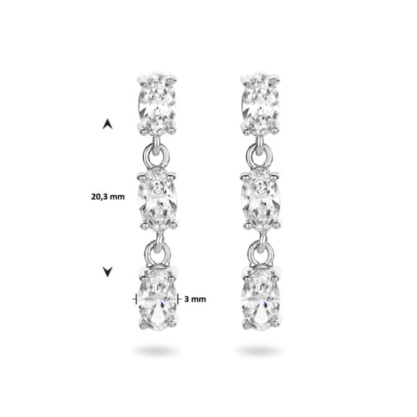 oorhangers zirkonia 20,5 mm zilver gerhodineerd - Afbeelding 4