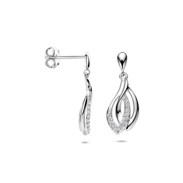 oorhangers zirkonia 22 mm zilver gerhodineerd - Afbeelding 3