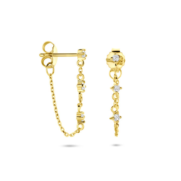 oorhangers zirkonia 23 mm 1 micron zilver verguld (geel) - Afbeelding 3