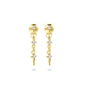 oorhangers zirkonia 23 mm 1 micron zilver verguld (geel)