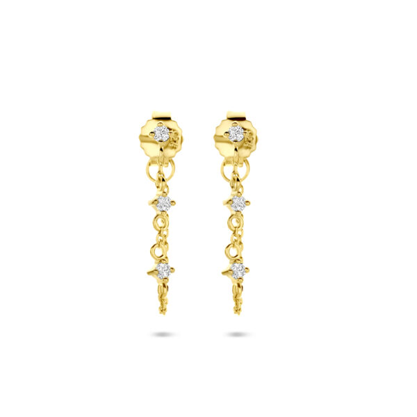 oorhangers zirkonia 23 mm 1 micron zilver verguld (geel)