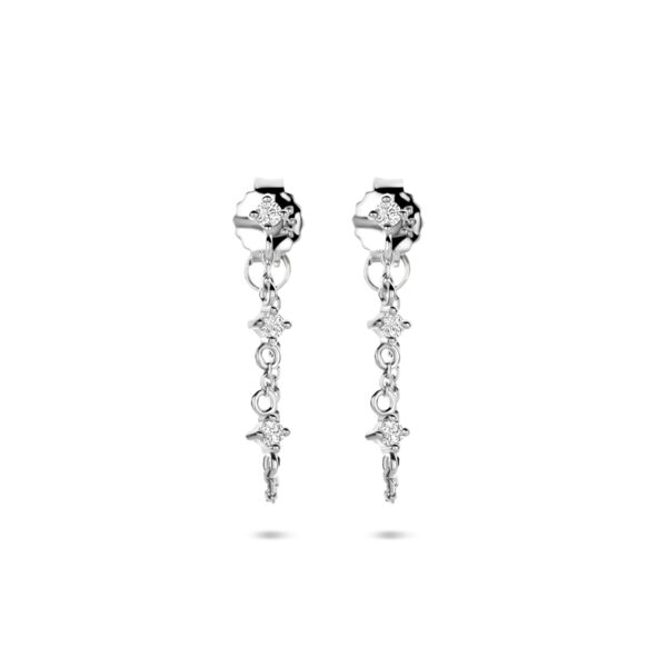 oorhangers zirkonia 23 mm zilver gerhodineerd