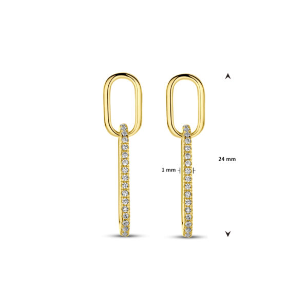 oorhangers zirkonia 24 mm 1 micron zilver verguld (geel) - Afbeelding 4