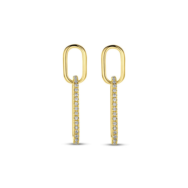 oorhangers zirkonia 24 mm 1 micron zilver verguld (geel)
