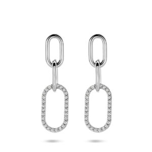oorhangers zirkonia 30 mm zilver gerhodineerd
