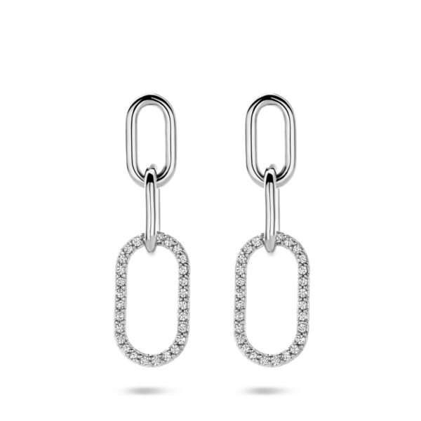 oorhangers zirkonia 30 mm zilver gerhodineerd