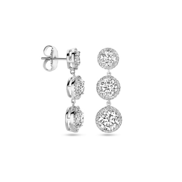 oorhangers zirkonia 33 mm zilver gerhodineerd - Afbeelding 3