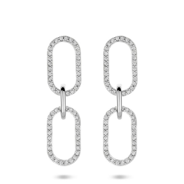 oorhangers zirkonia 33 mm zilver gerhodineerd