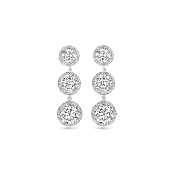 oorhangers zirkonia 33 mm zilver gerhodineerd
