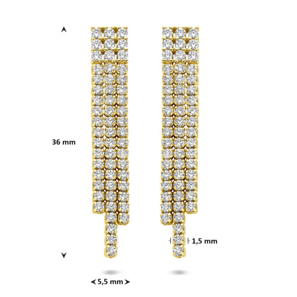 oorhangers zirkonia 36 mm 1 micron zilver verguld (geel) - Afbeelding 4