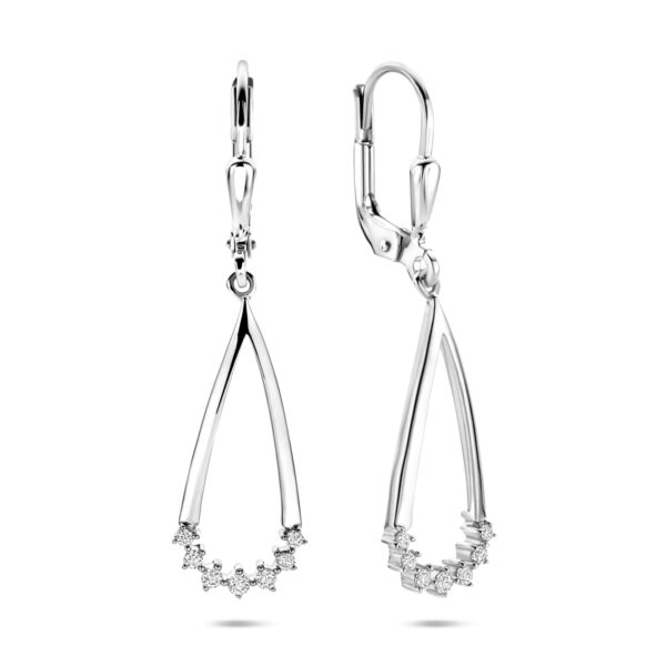 oorhangers zirkonia 36 mm zilver gerhodineerd - Afbeelding 3