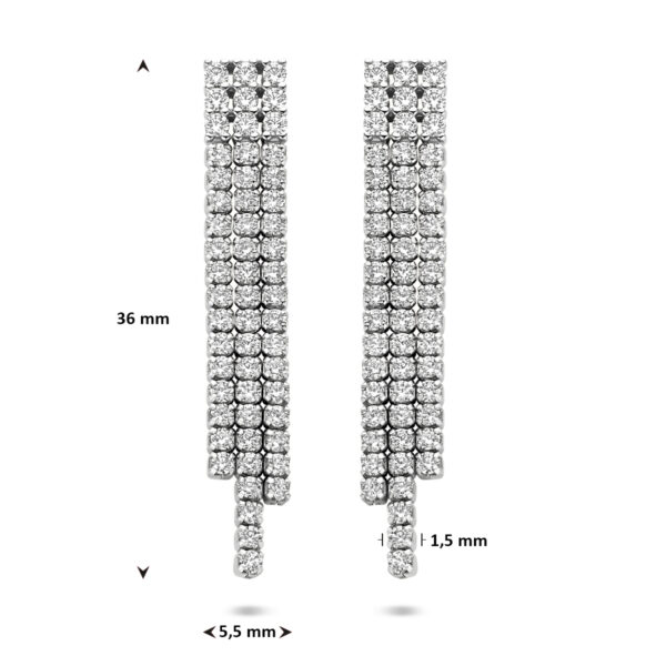 oorhangers zirkonia 36 mm zilver gerhodineerd - Afbeelding 4