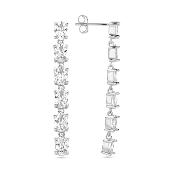 oorhangers zirkonia 44 mm zilver gerhodineerd - Afbeelding 3