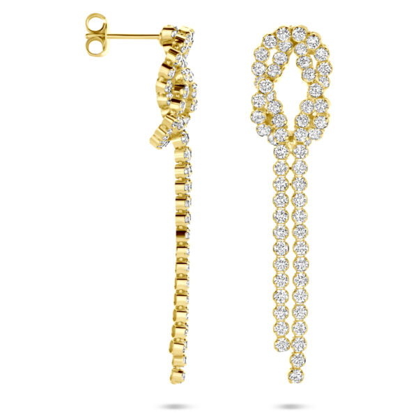 oorhangers zirkonia 53 mm 1 micron zilver verguld (geel) - Afbeelding 3