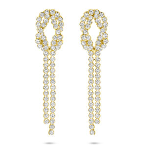 oorhangers zirkonia 53 mm 1 micron zilver verguld (geel)