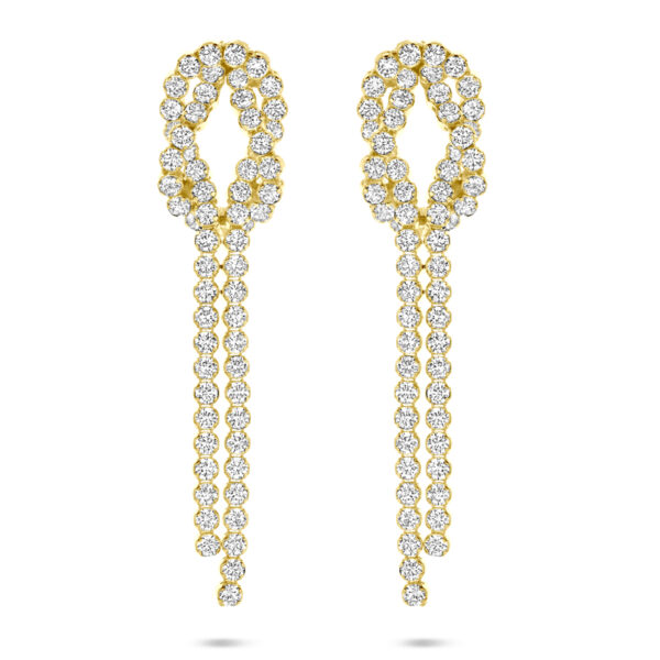 oorhangers zirkonia 53 mm 1 micron zilver verguld (geel)