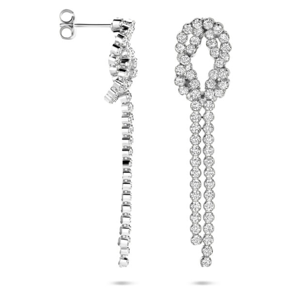 oorhangers zirkonia 53 mm zilver gerhodineerd - Afbeelding 3