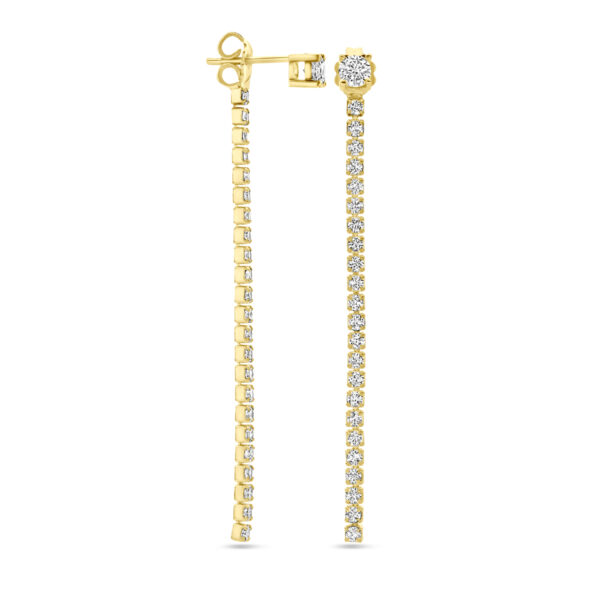 oorhangers zirkonia 55 mm 1 micron zilver verguld (geel) - Afbeelding 3